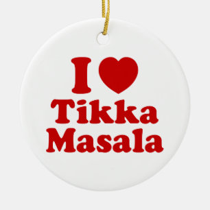 I Heart (Love) Tikka Masala Keramisch Ornament