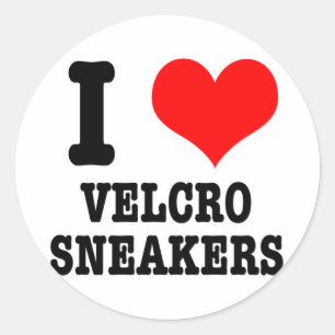 I HEART (LOVE) velcro sneakers Ronde Sticker