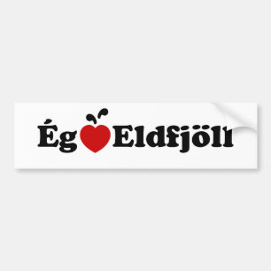 I Heart (Love) Volcanoes (Ég Elska Eldfjöll) Bumpersticker