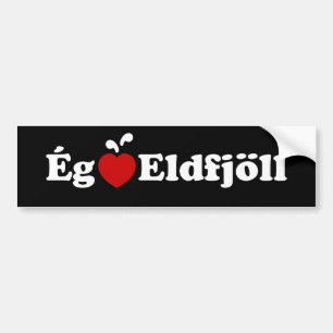 I Heart (Love) Volcanoes (Ég Elska Eldfjöll) Bumpersticker