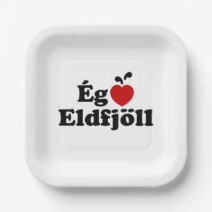 I Heart (Love) Volcanoes (Ég Elska Eldfjöll) Papieren Bordje