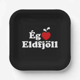 I Heart (Love) Volcanoes (Ég Elska Eldfjöll) Papieren Bordje
