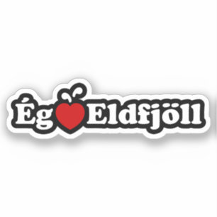 I Heart (Love) Volcanoes (Ég Elska Eldfjöll) Sticker