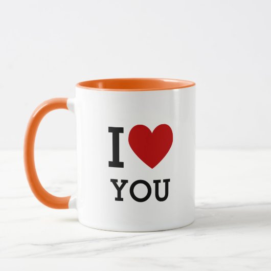 I Heart (Love) You Cute Romantic Gift Mug (Gauche)