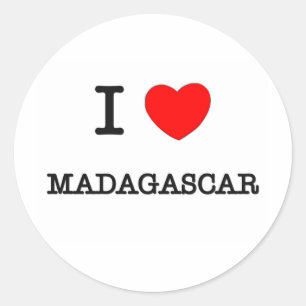 I HEART MADAGASCAR RONDE STICKER