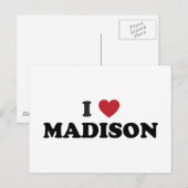 I Heart Madison Wisconsin Briefkaart (Voorkant / Achterkant)
