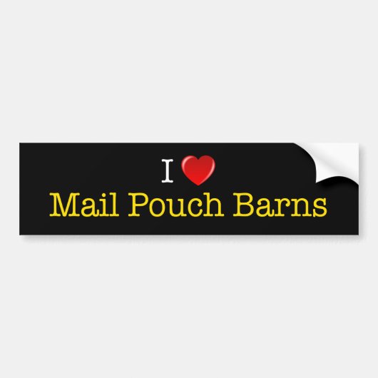 "I Heart Mail Pouch Barns" bumpersticker (Voorkant)
