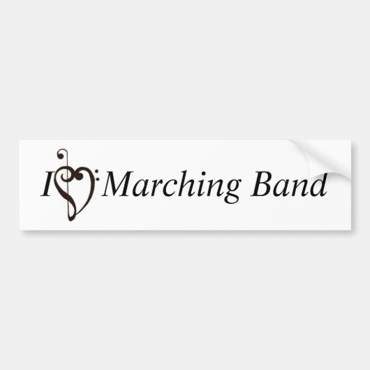 I Heart Marching Band Bumpersticker (Voorkant)