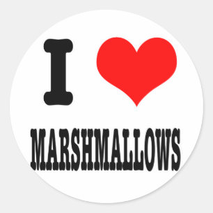 I HEART-marshmallows Ronde Sticker