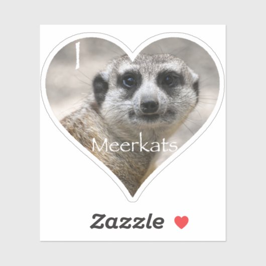 I Heart Meerkats Sticker (Vel)