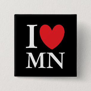 I Heart Minnesota Vierkante Button 5,1 Cm