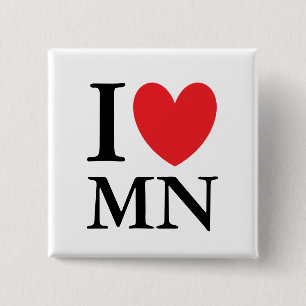I Heart Minnesota Vierkante Button 5,1 Cm