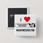 I HEART MM.COM-BUTTON VIERKANTE BUTTON 5,1 CM (Voorkant /achterkant)