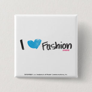 I Heart Mode Yellow Vierkante Button 5,1 Cm