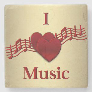 I Heart Music Stenen Onderzetter