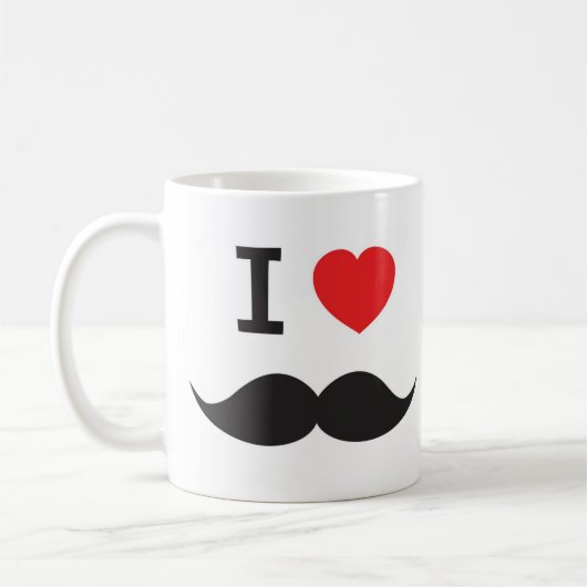 I Heart Mustache Koffiemok (Links)