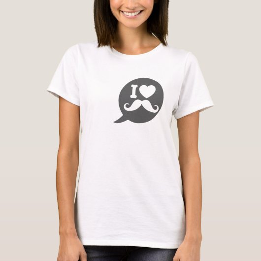 I Heart Mustache T-shirt (Voorkant)