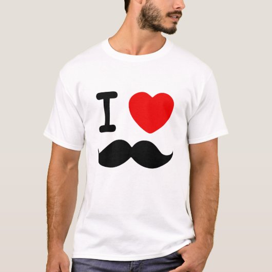 I Heart Mustaches T-shirt (Voorkant)