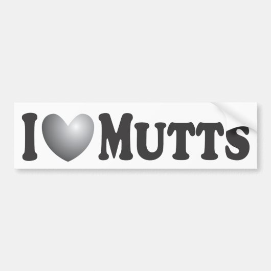 I Heart Mutts - Bumpersticker (Voorkant)