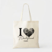 I Heart My Dog Custom Pet Photo and Name Sac fourr (Devant)