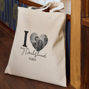 I Heart My Dog Custom Pet Photo and Name Sac fourr
