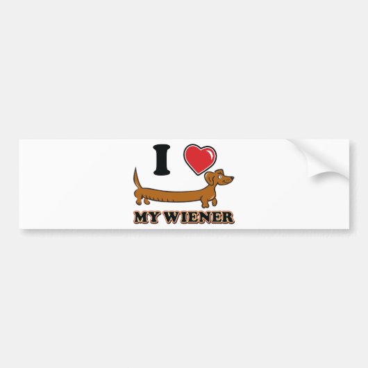 I-HEART-MY-WEINER BUMPERSTICKER (Voorkant)