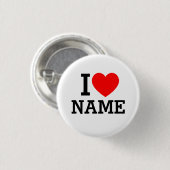 I Heart Name Button (Voorkant /achterkant)