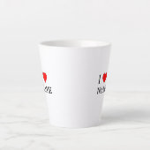 I heart name (customisable) latte mok (Voorkant)