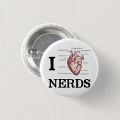 I Heart Nerds Ronde Button 3,2 Cm (Voorkant /achterkant)