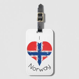 I Heart Noorwegen Noorse erfgoedvlag Bagagelabel