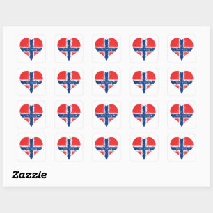 I Heart Noorwegen Noorse vlag Vierkante Sticker
