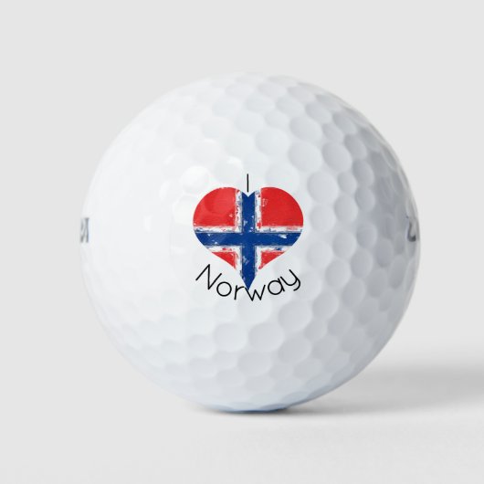 I Heart Norway Grunge Noorse vlag Golfballen (Voorkant)