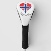 I Heart Norway Painted Heart Flag Golfheadcover (Voorkant)