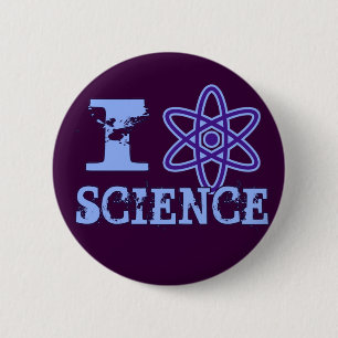 I Heart (of atoomsymbool) Science Ronde Button 5,7 Cm