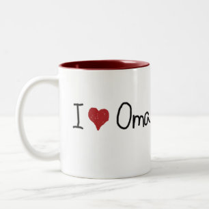 I Heart Oma-Mok Tweekleurige Koffiemok