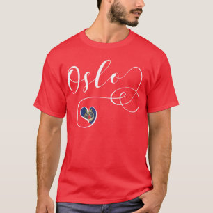 I Heart Oslo, Noorwegen, Oslo Flag T-shirt