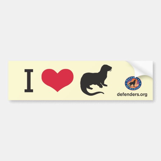 I Heart Otters Bumpersticker (Voorkant)
