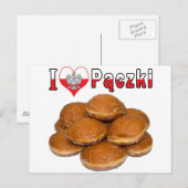 I Heart Paczki Pools voedsel Briefkaart (Voorkant / Achterkant)