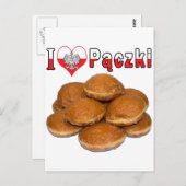 I Heart Paczki Pools voedsel Briefkaart (Voorkant / Achterkant)
