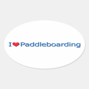 "I Heart Paddleboarding" Logo Ovale Sticker