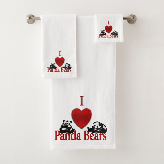 I Heart Panda Beren Bad Handdoek (Insitu)