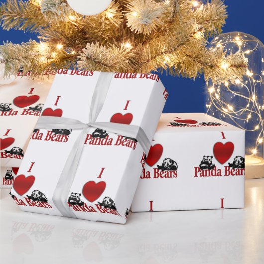 I Heart Panda Beren Fun Cadeaupapier (Feestdagen)