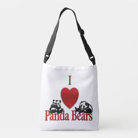 I Heart Panda Beren Fun Crossbody Tas (Achterkant)