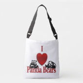 I Heart Panda Beren Fun Crossbody Tas (Voorkant)