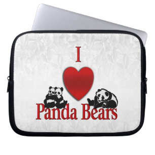 I Heart Panda Beren Fun Laptop Sleeve