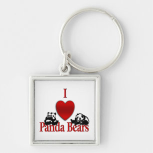 I Heart Panda Beren Sleutelhanger