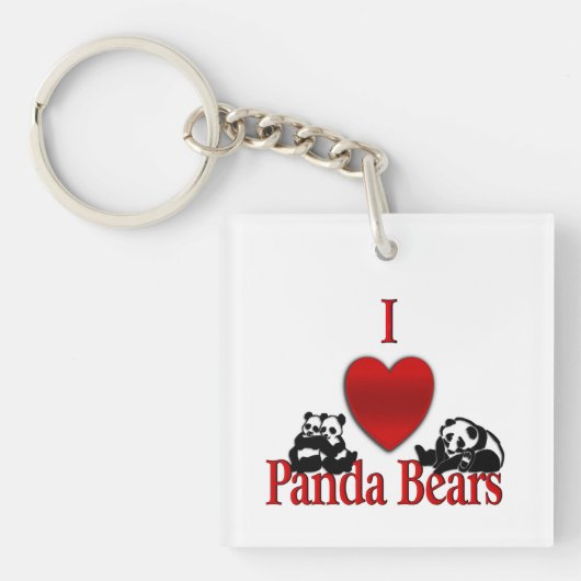 I Heart Panda Beren Sleutelhanger (Voorkant)