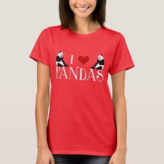 I Heart Pandas T-shirt (Voorkant)