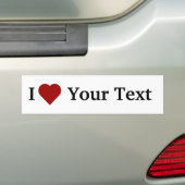 I Heart (personaliseer) bumpersticker (Op auto)