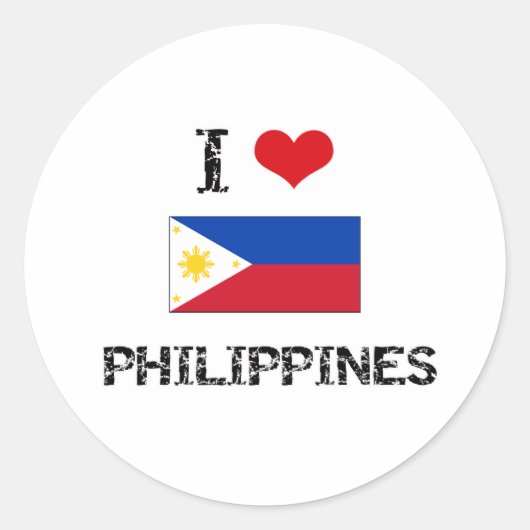 I HEART PHILIPPINES RONDE STICKER (Voorkant)